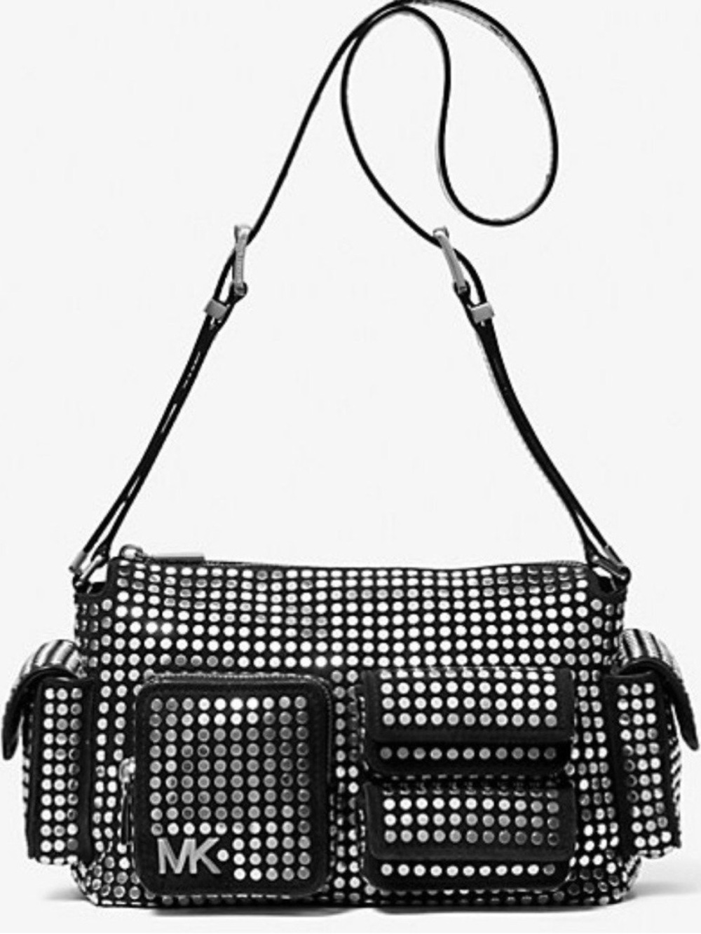 Michael Kors Black and Silver Studded Dakota Shoulder Bag - Picture 9 of 11